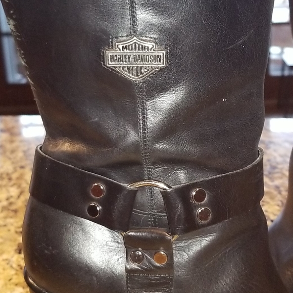 Harley Davidson Biker Leather boots size 71/2 - Picture 2 of 15